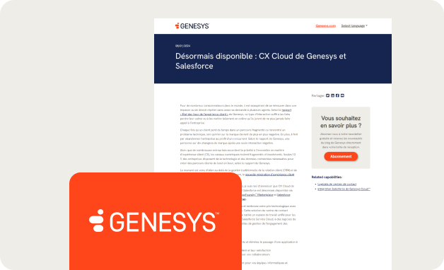 Découvrez la puissance de CX Cloud de Genesys et Salesforce