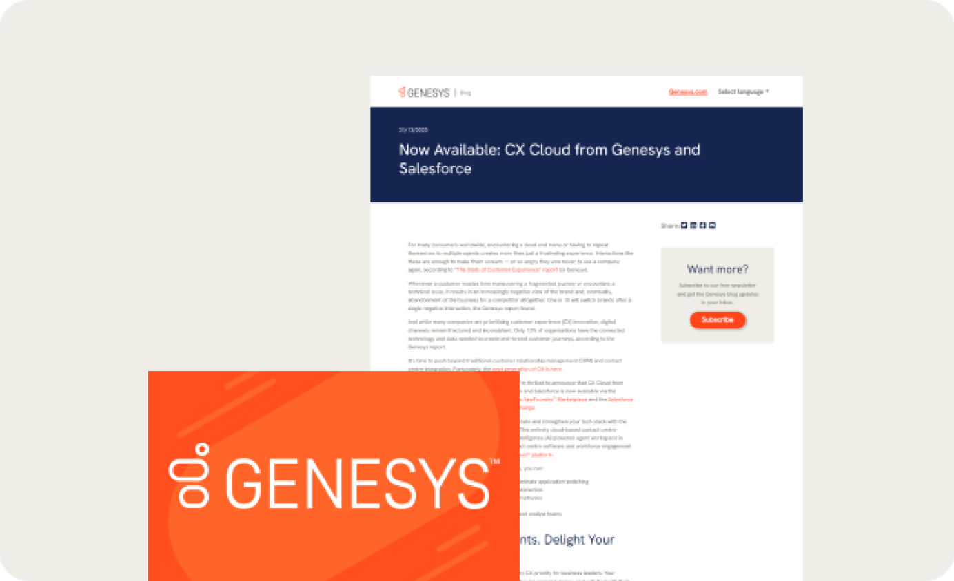 Discover the Power of CX Cloud From Genesys and Salesforce